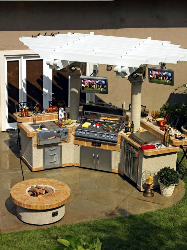 Outdoor Kitchen Set
 Trendy Outdoor kitchen set up in the garden ideas for