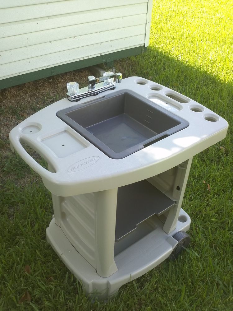 Outdoor Kitchen Sinks And Faucets
 Portable Outdoor Sink Garden Camp Kitchen Camping RV New