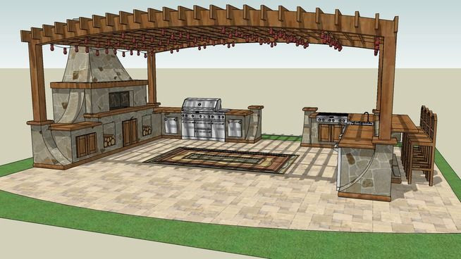 Outdoor Kitchen Sketchup
 Kitchen 14