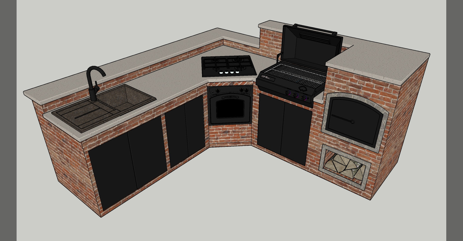 outdoor kitchen using sketchup