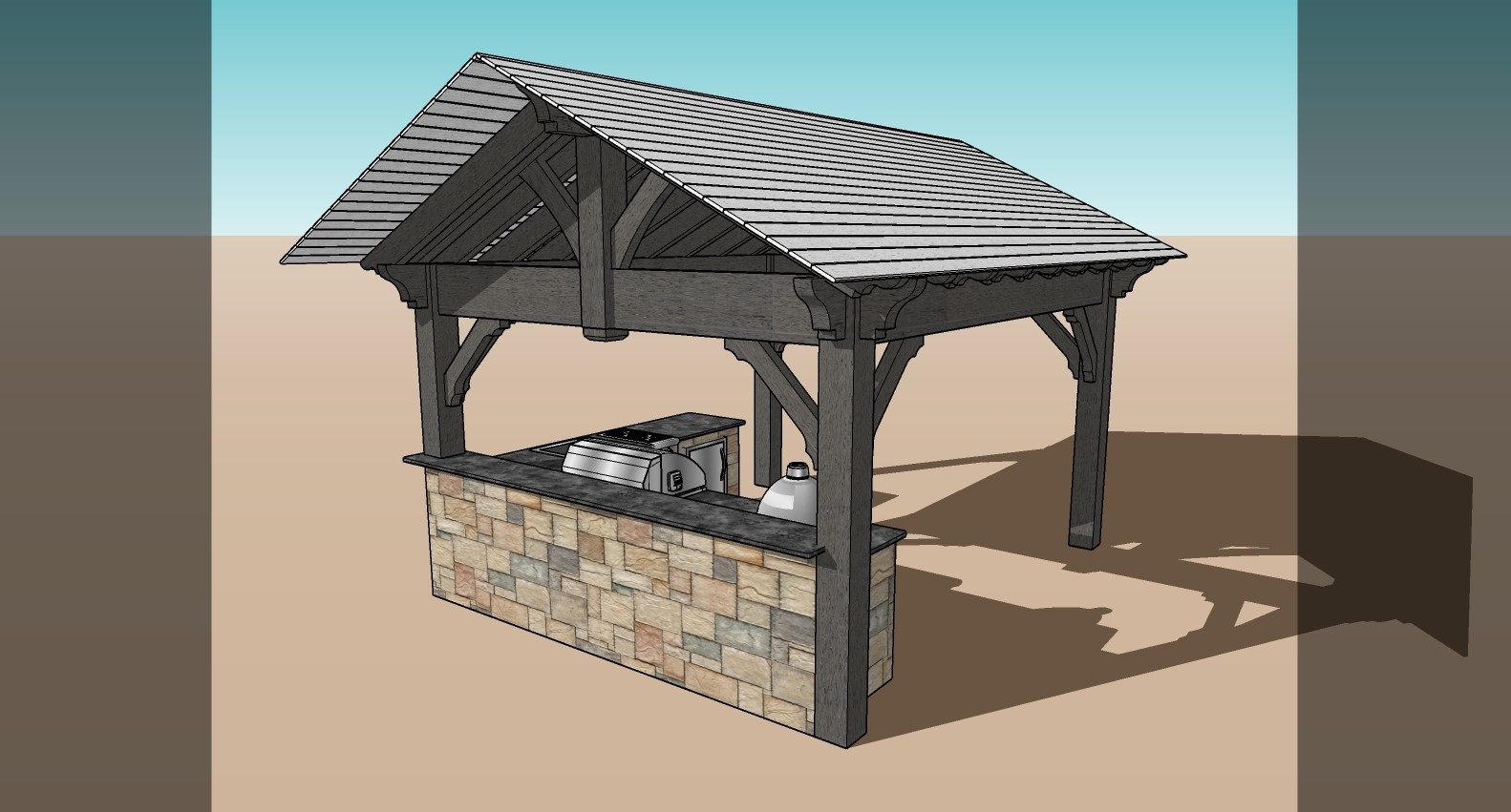 Outdoor Kitchen Sketchup
 Outdoor Kitchen Gazebo 3D Model