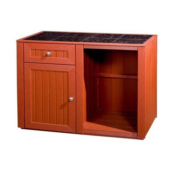 Outdoor Kitchen Storage Cabinet
 Outdoor Kitchen Server w Storage Cabinet Deep Red