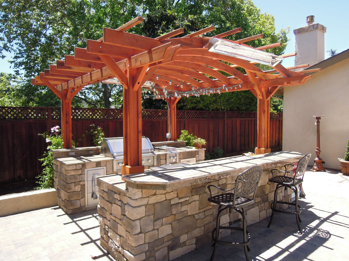 Outdoor Kitchens Pergolas
 Outdoor Kitchen Pergola Custom Redwood Kitchen Pergola Kit