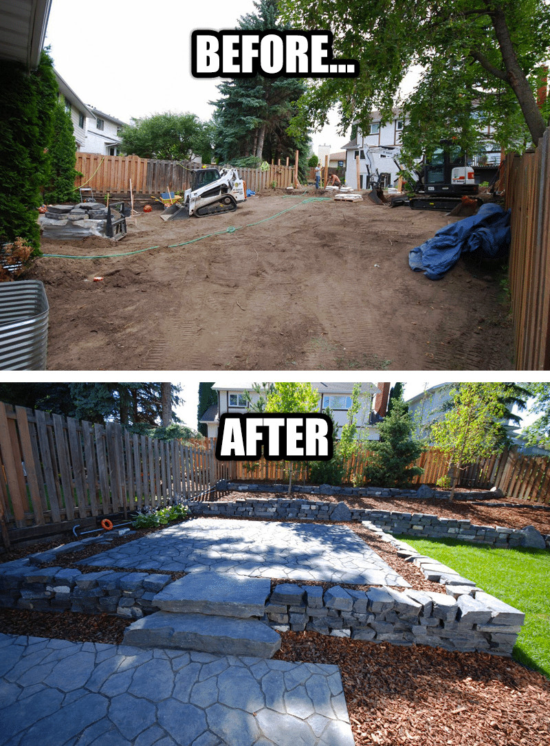 Outdoor Landscape Before And After
 Backyard Landscaping Before and After Edmonton