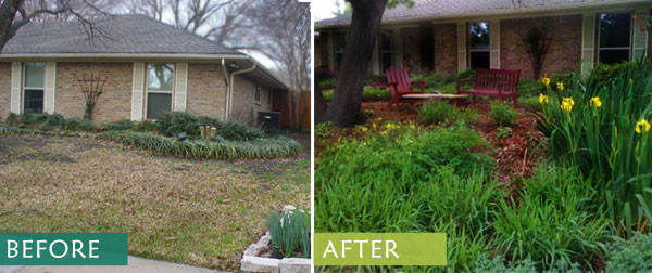 Outdoor Landscape Before And After
 Rain Gardens for North Texas Dubberley Landscape Plano
