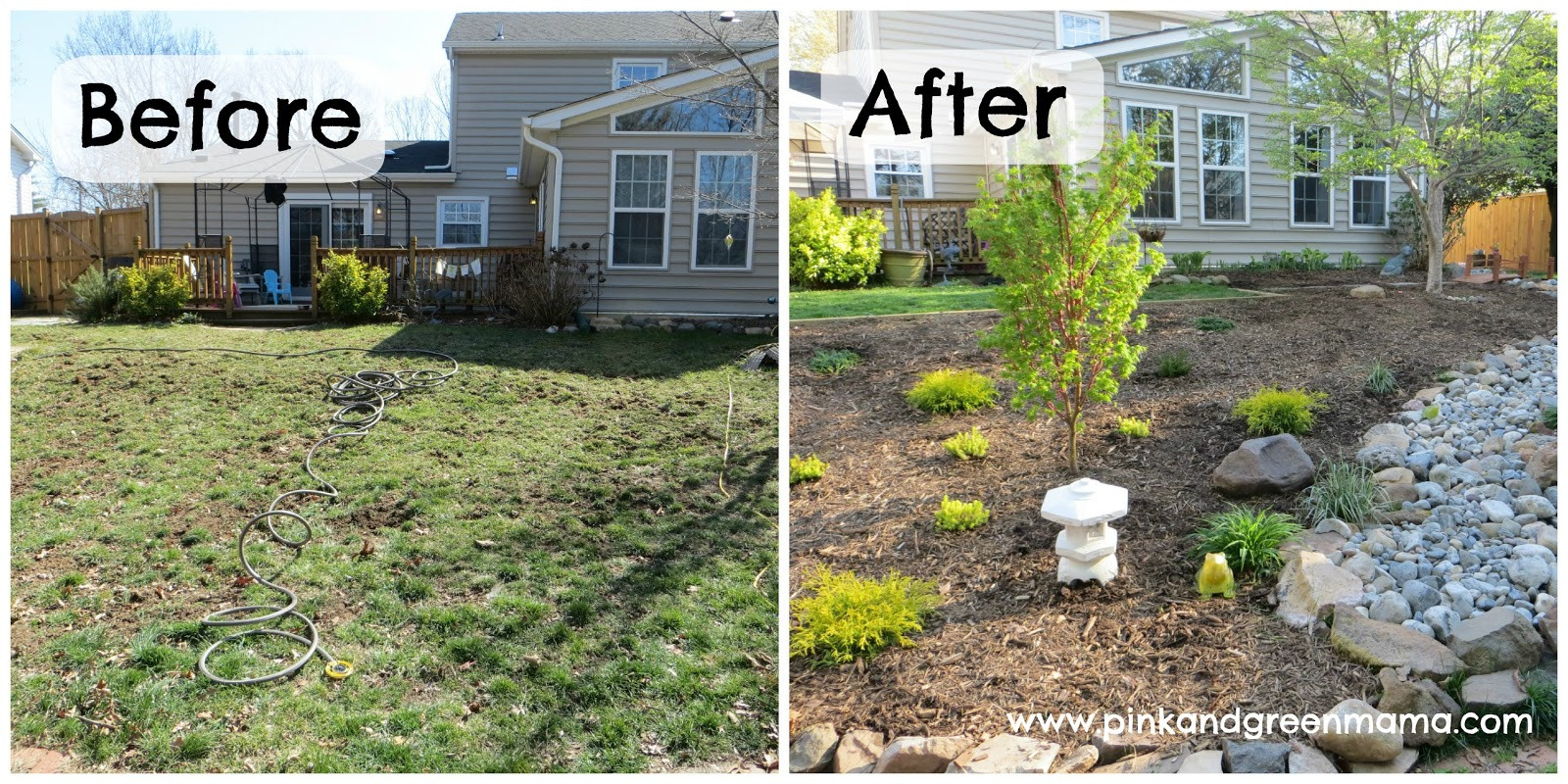 Outdoor Landscape Before And After
 the art photo DIY Backyard Makeover on a Bud with
