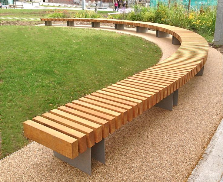 Outdoor Landscape Seating
 Clifton Curved Seat Woodscape Street Furniture Timber