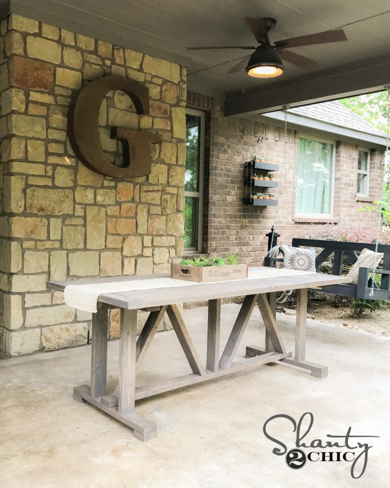 Outdoor Table DIY
 DIY $60 Outdoor Dining Table Shanty 2 Chic