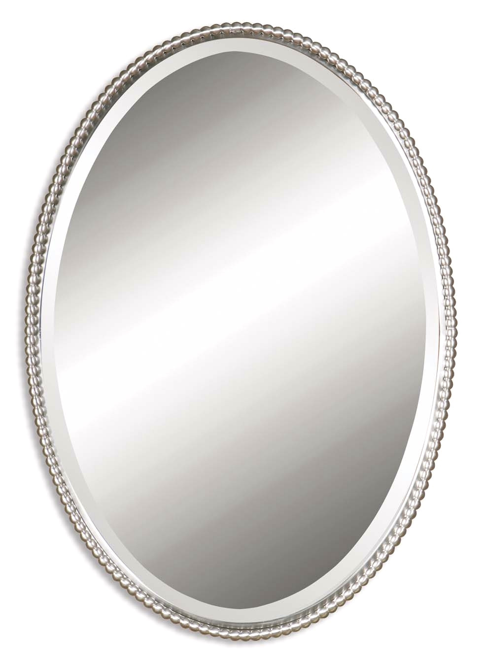 Oval Bathroom Mirrors Brushed Nickel
 Sherise Modern Brushed Nickel Oval Mirror B