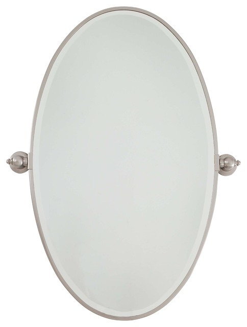 Oval Bathroom Mirrors Brushed Nickel
 Xl Oval Mirror BeveLED Brushed Nickel With Excavation