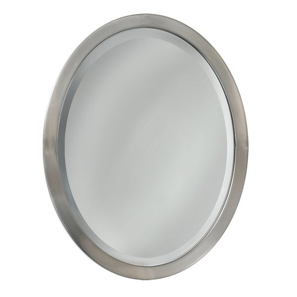 Oval Bathroom Mirrors Brushed Nickel
 Shop Headwest Brush Nickel Oval Wall Mirror Brushed