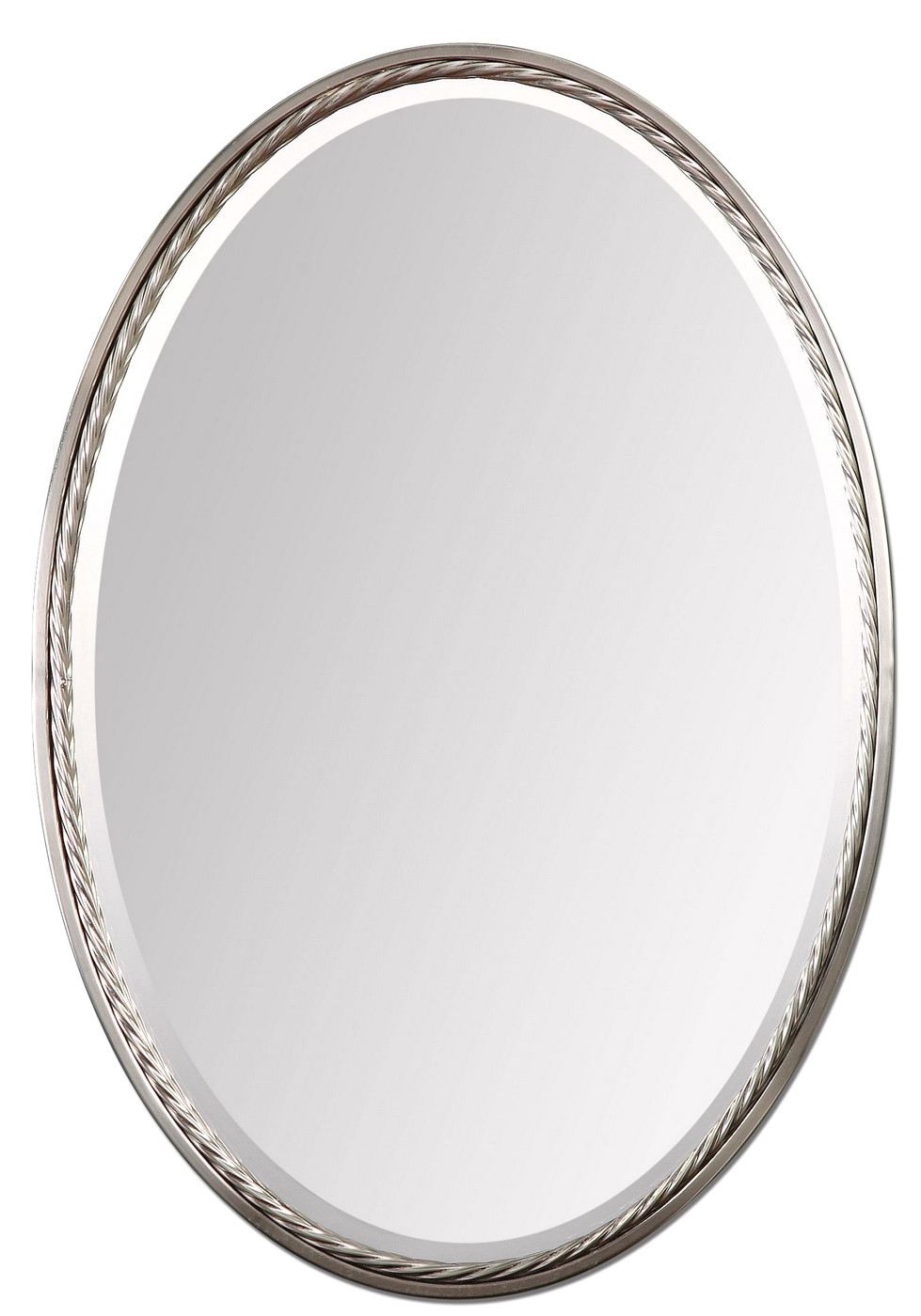 Oval Bathroom Mirrors Brushed Nickel
 Casalina Contemporary Brushed Nickel Oval Mirror