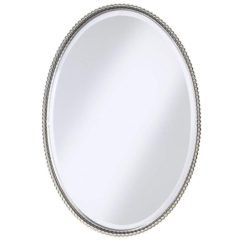 Oval Bathroom Mirrors Brushed Nickel
 Uttermost Brushed Nickel Sherise 22" x 32" Oval Wall