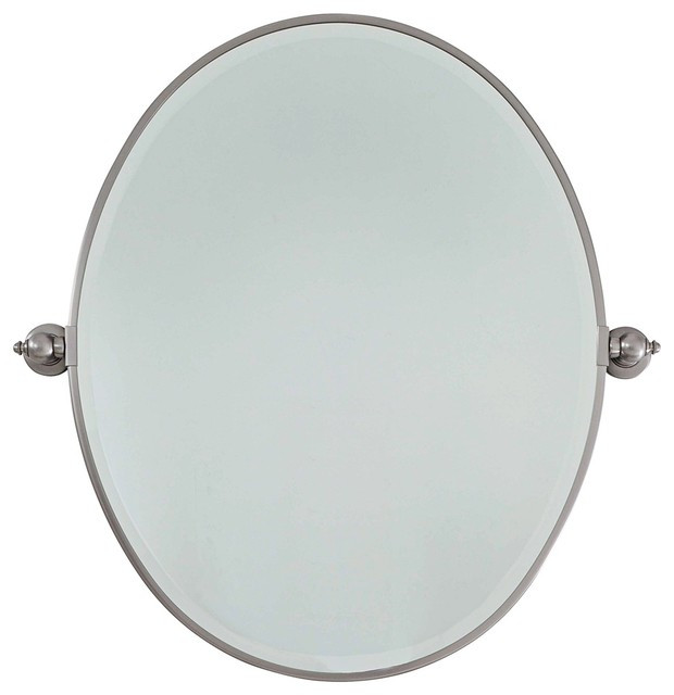 Oval Bathroom Mirrors Brushed Nickel
 Feiss Brushed Nickel Plated Steel 25" Wide Oval Wall