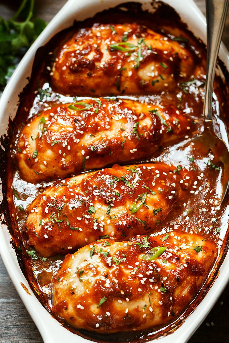 Oven Baked Chicken Breast Recipes
 Baked Chicken Breasts with Sticky Honey Sriracha Sauce