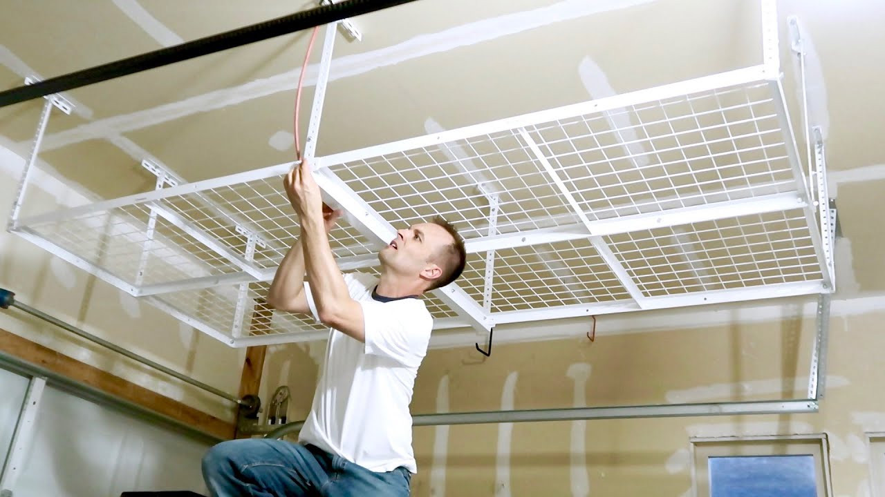 Overhead Garage Organization
 How to install a Overhead Garage Storage Rack CEILING