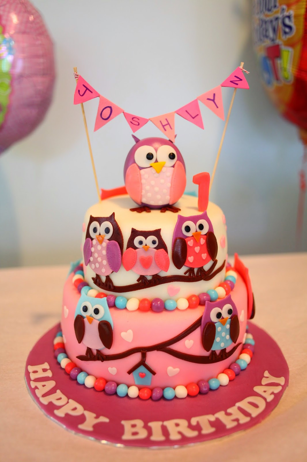 Owl Birthday Cakes
 Pink Owl Birthday Cake Sherbakes