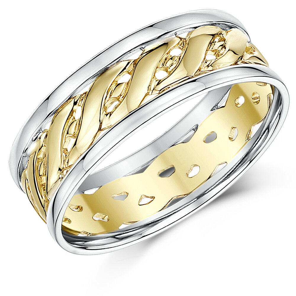 Pagan Wedding Rings
 9ct Two Colour Yellow & White Gold Celtic Wedding Ring