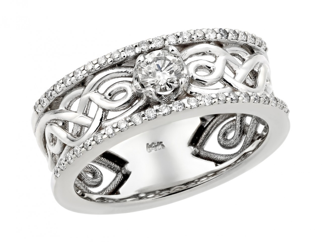 Pagan Wedding Rings
 White Gold Celtic Knot Diamond Wedding Engagement Ring