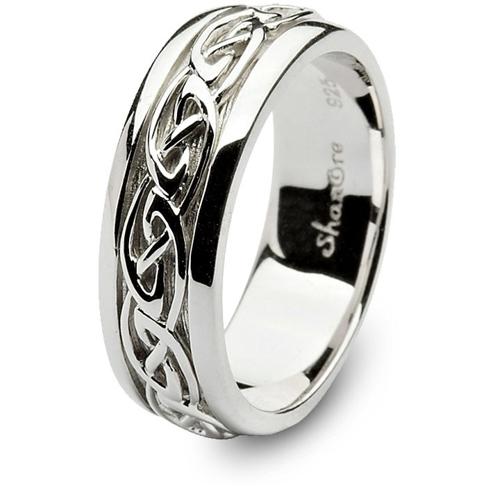 Pagan Wedding Rings
 Mens Sterling Silver Celtic Wedding Ring SM SD11