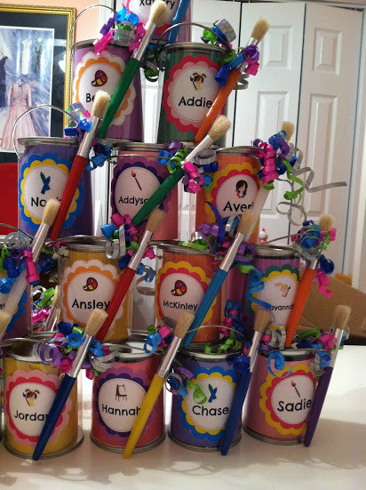 Paint Party For Kids
 Pinkie and The Bean DIY Art Party Paint Can Favors