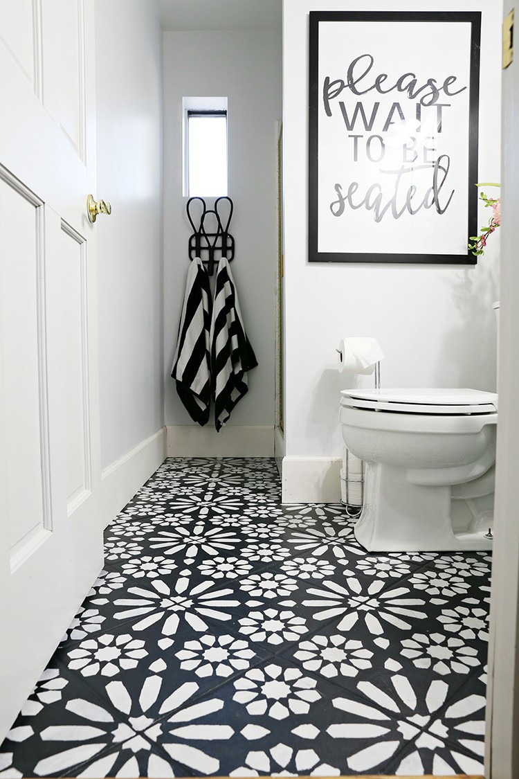 Painted Bathroom Tile Floor
 DIY Painted Stencil Bathroom Floor – Home Improvement Blogs