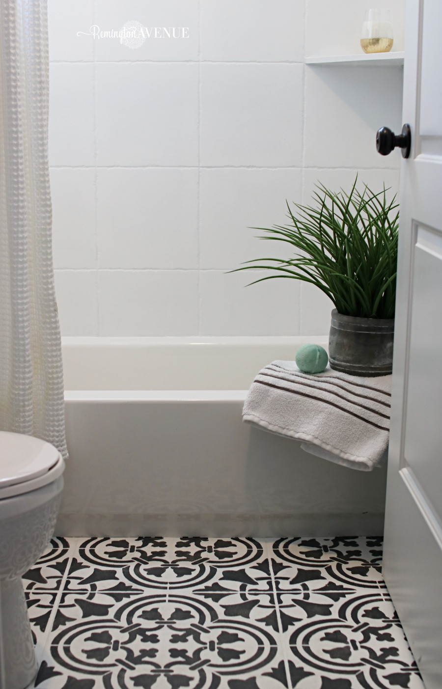 Painted Bathroom Tile Floor
 How to Paint Shower Tile Remington Avenue