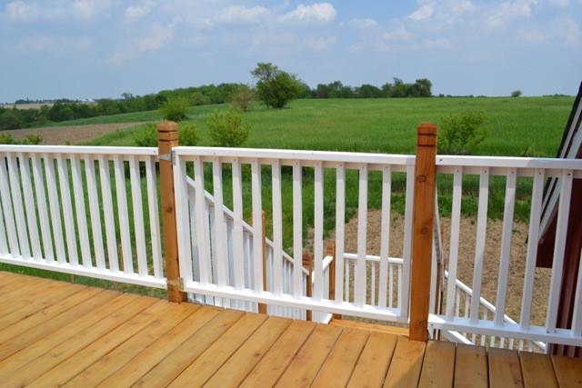 Painted Deck Rails
 Beautiful new deck railings and a BLACK DECKER giveaway