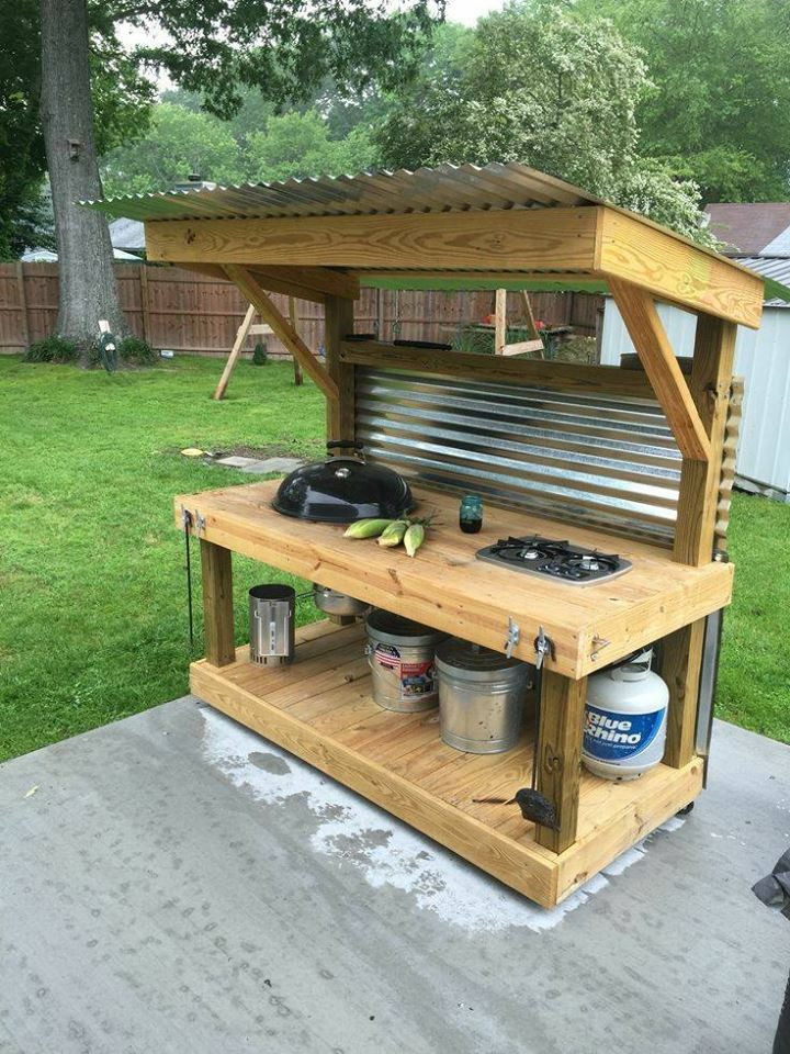 Pallet Outdoor Kitchen
 Upcycled Pallet Outdoor Grill Total Survival
