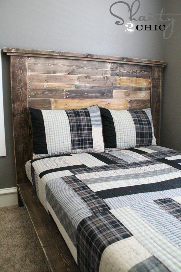 Pallet Wood Headboard DIY
 DIY Planked Headboard Shanty 2 Chic