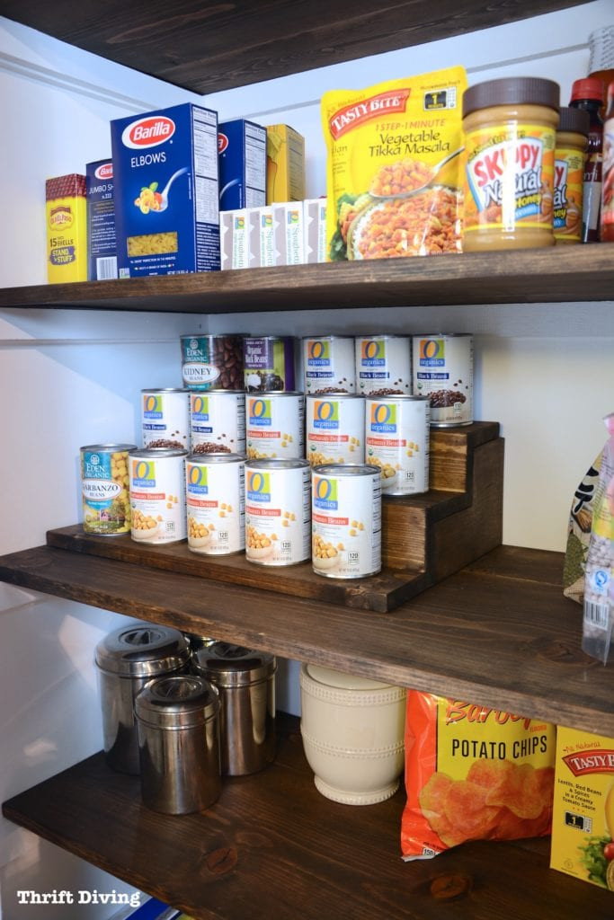 Pantry Can Organizer DIY
 Pantry Makeover and Can Food Organizer With Hidden Storage