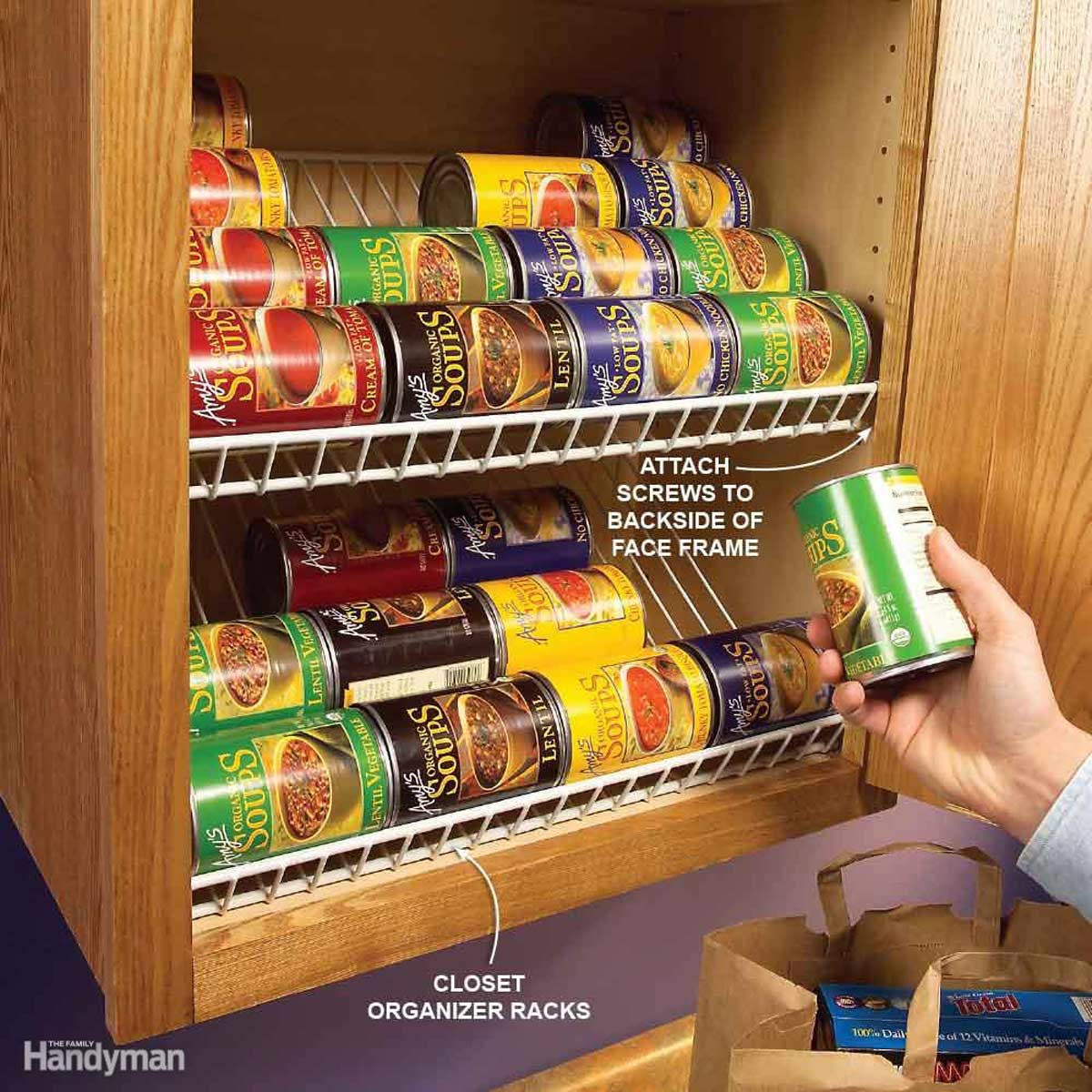 Pantry Can Organizer DIY
 Clever Kitchen Cabinet & Pantry Storage Ideas