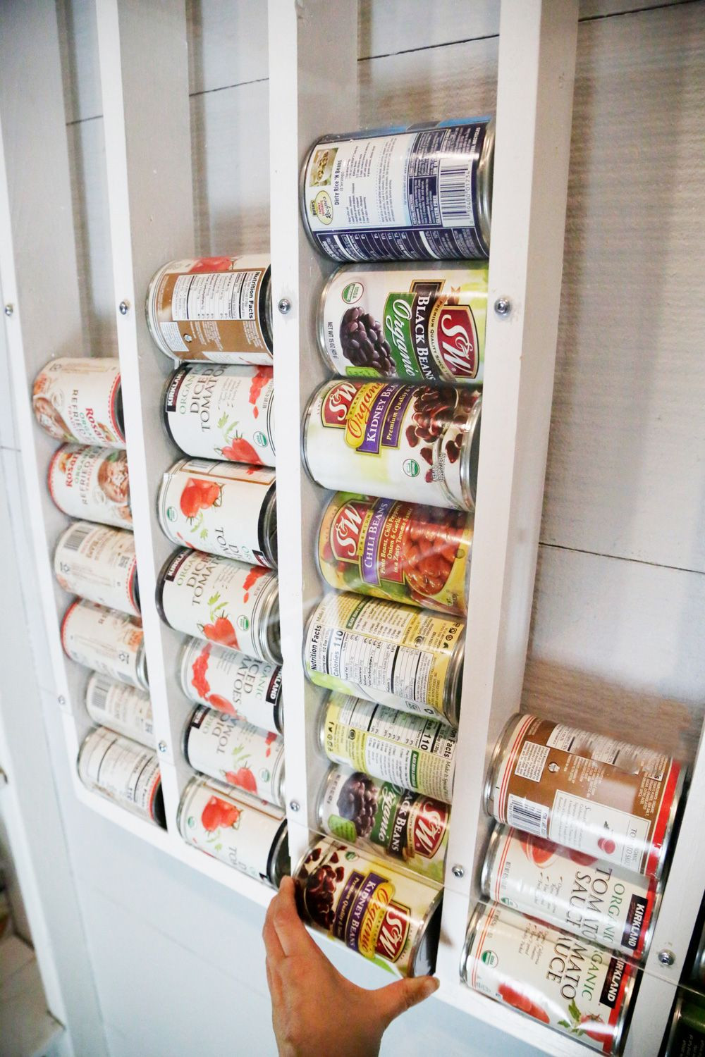 Pantry Can Organizer DIY
 Wall Mounted Can Organizer