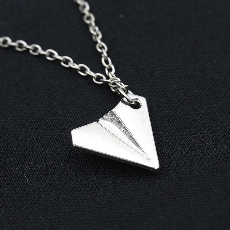 Paper Airplane Necklace
 Summer Silver Paper Airplane Necklace Jewelry For Women