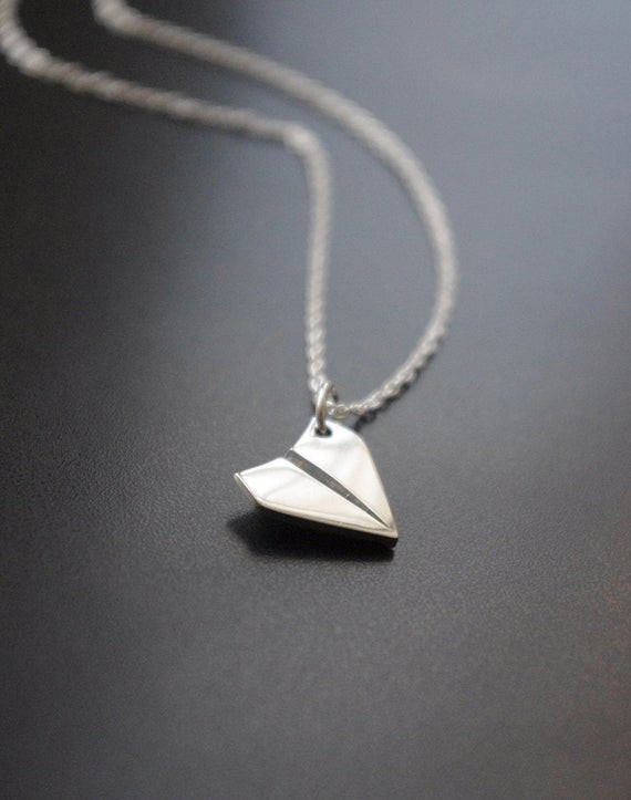 Paper Airplane Necklace
 Paper Airplane Necklace Simple Sterling Silver by