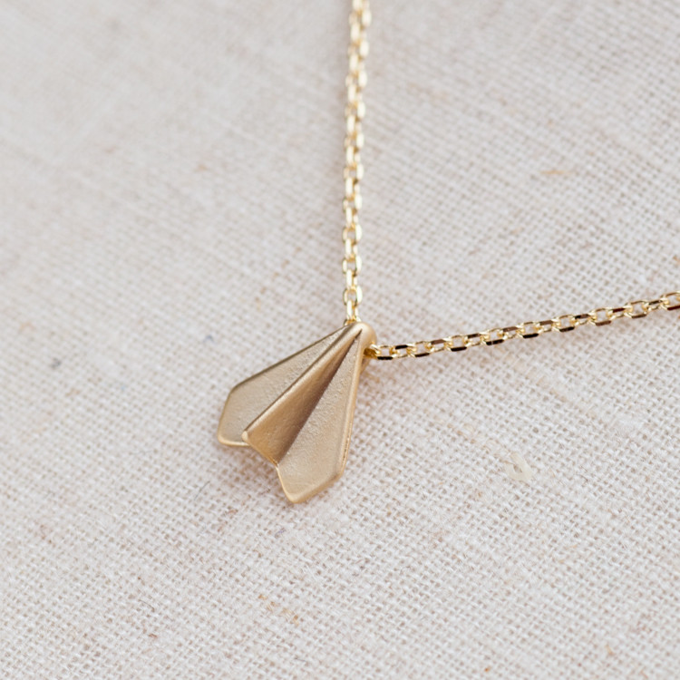 Paper Airplane Necklace
 Paper Airplane Necklace In Gold on Luulla