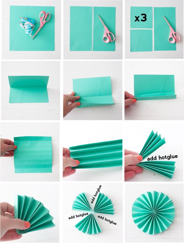 Paper Fan Decorations DIY
 Folding paper fans