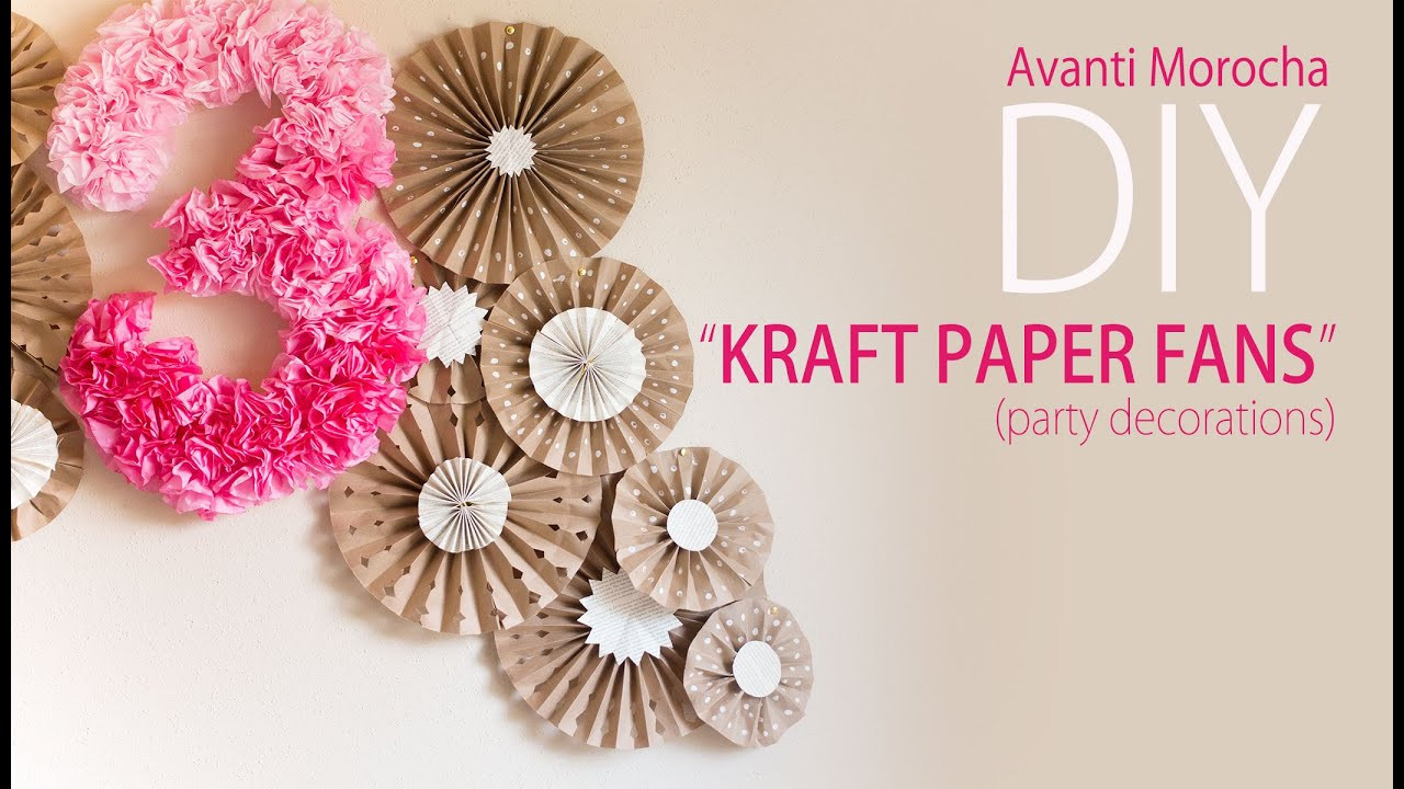 Paper Fan Decorations DIY
 DIY Kraft Paper Fans Backdrop Abanicos de Papel Party