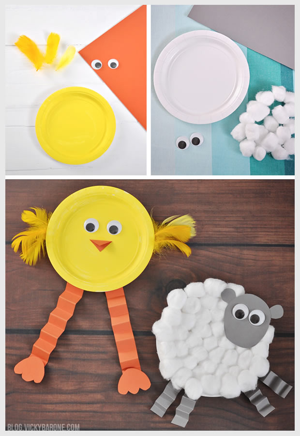 Paper Plate Easter Crafts
 Chick & Lamb Easter Craft Vicky Barone