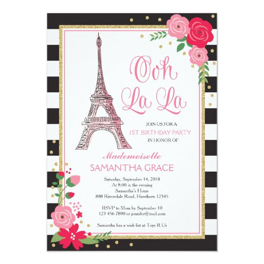 Paris Birthday Invitations
 Paris Birthday Invitation Paris Birthday Invite