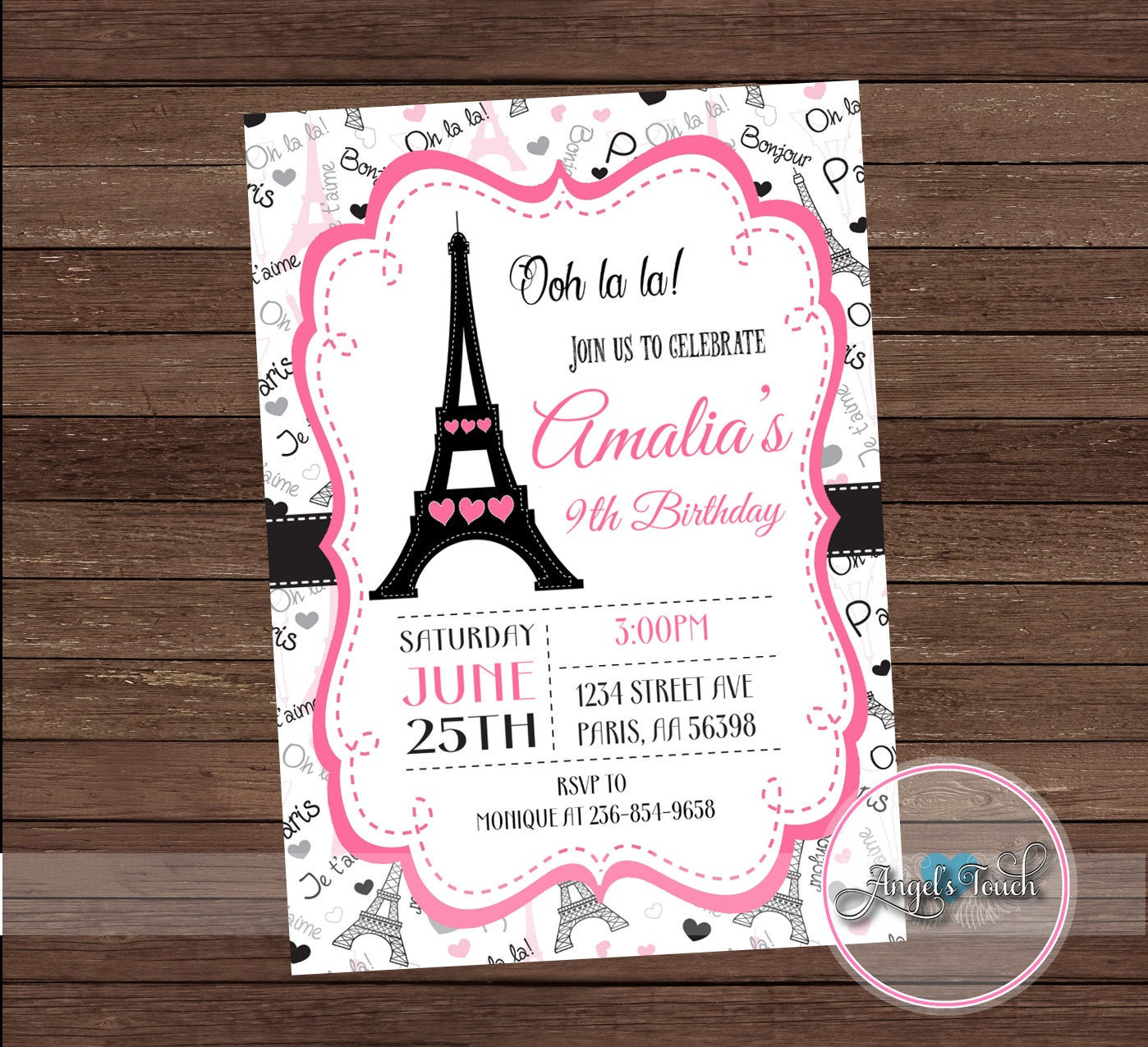 Paris Birthday Invitations
 Paris Party Invitation Paris Birthday Party Invitation Paris