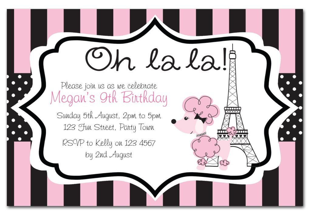 Paris Birthday Invitations
 Paris Themed Birthday Party Invitation & by chicpartyboutique