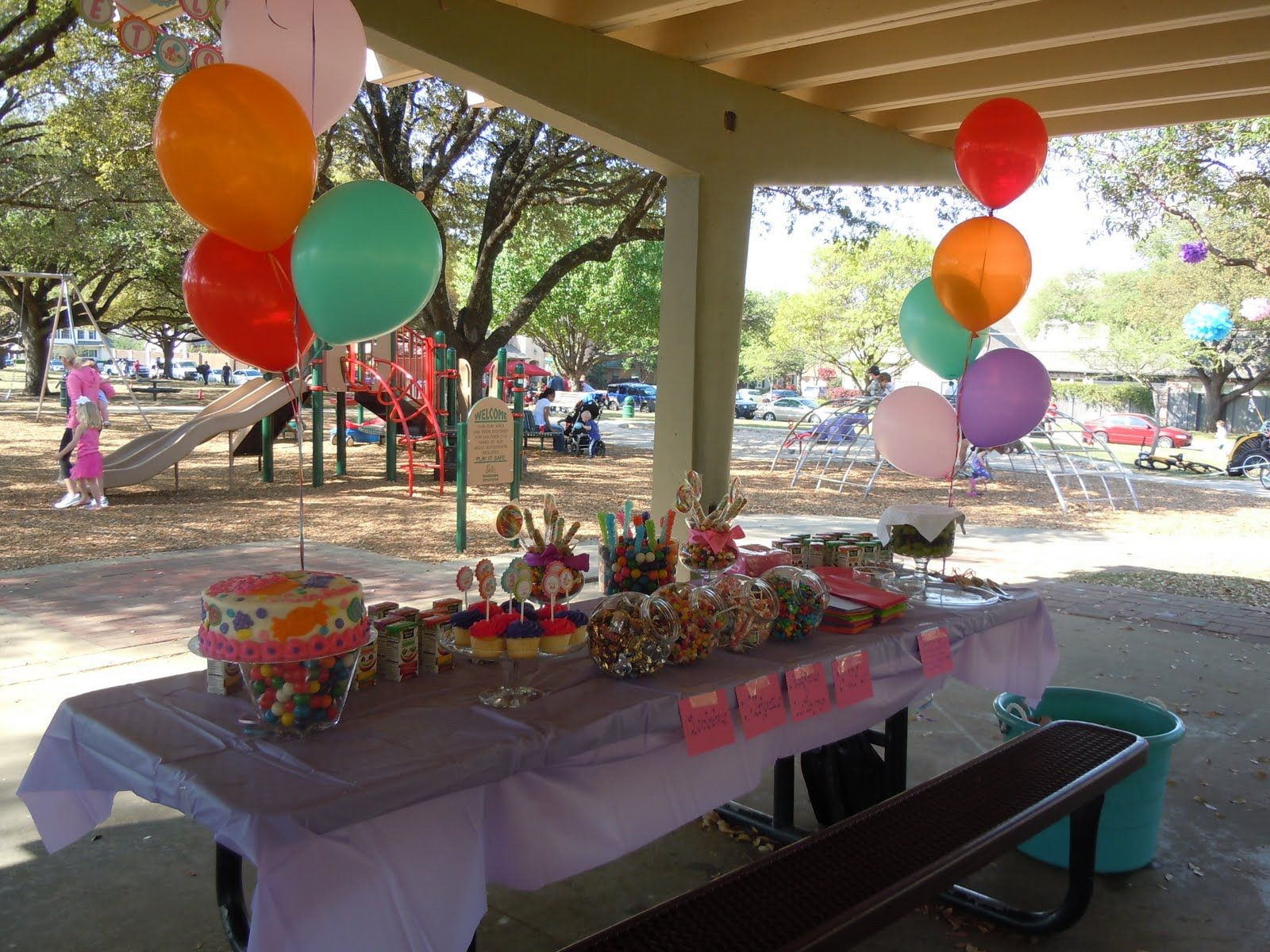 Park Birthday Party
 decorate pavilion birthday party Google Search