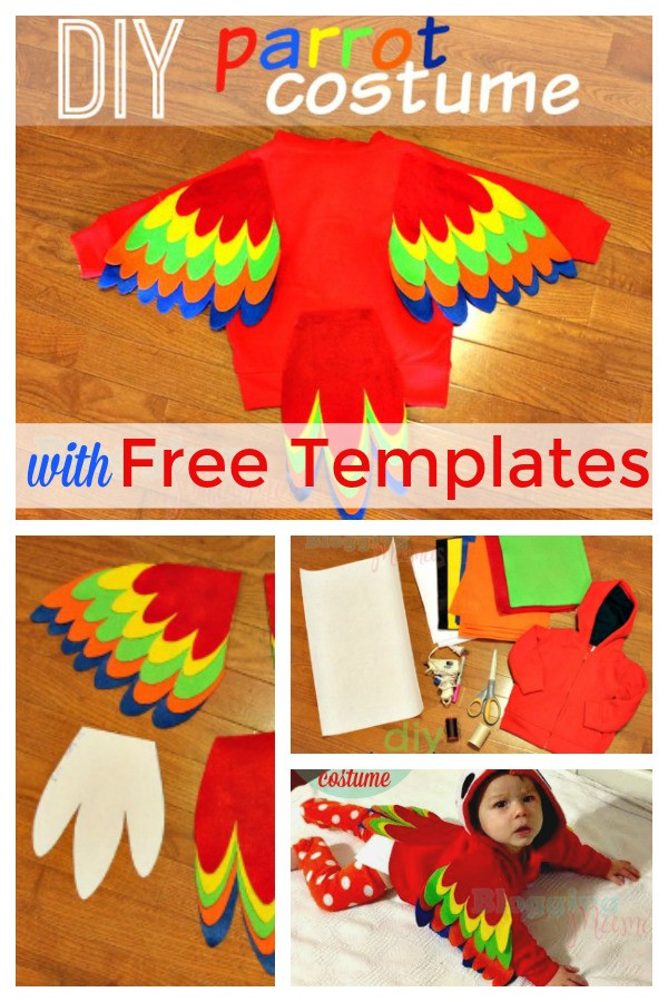 Parrot Costume DIY
 Baby Parrot Costume DIY with Free Pattern Templates