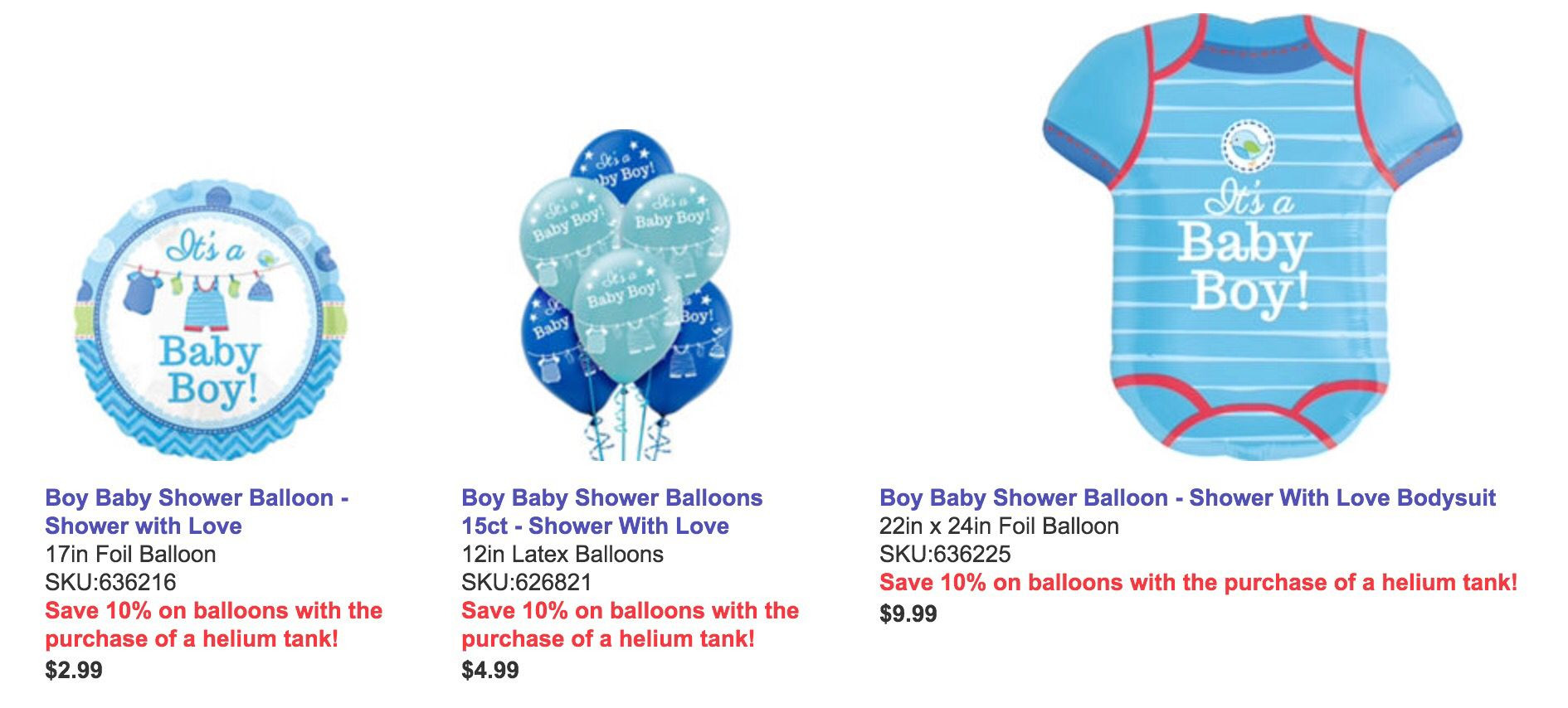 Party City Baby Boy Balloons
 Baby boy shower theme Party City