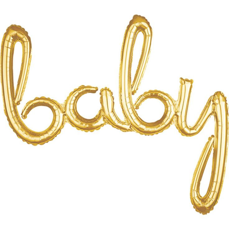 Party City Baby Boy Balloons
 Air Filled Gold Baby Cursive Letter Balloon Banner 39in x