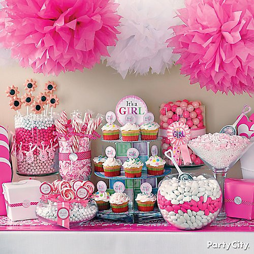 Party City Baby Girl Shower Decorations
 Baby Shower Candy Buffet Ideas