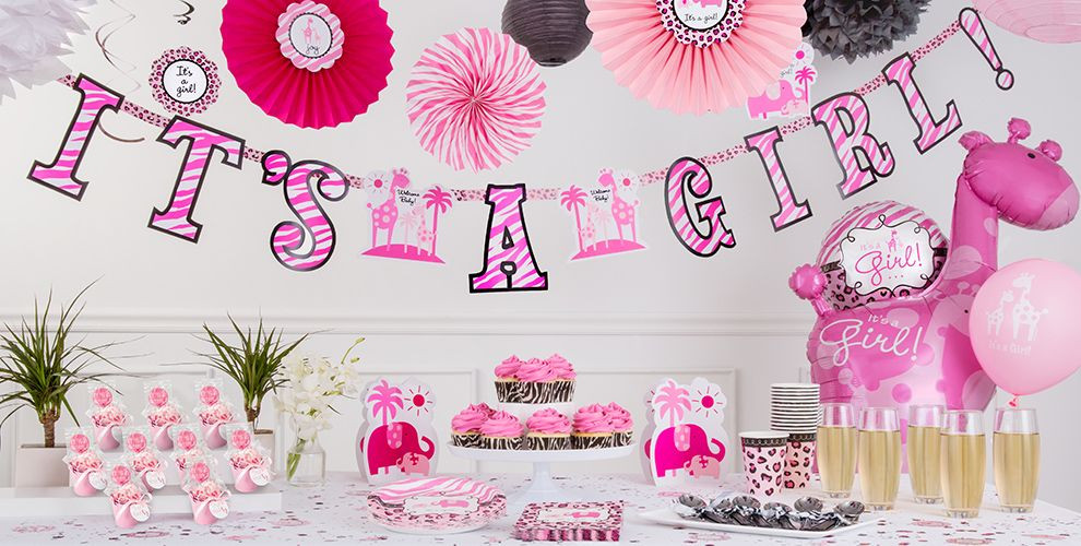 Party City Baby Girl Shower Decorations
 Pink Safari Baby Shower Party Supplies Party City