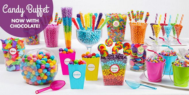 Party City Baby Shower Candy
 Rainbow Candy Buffet Supplies Rainbow Candy & Containers