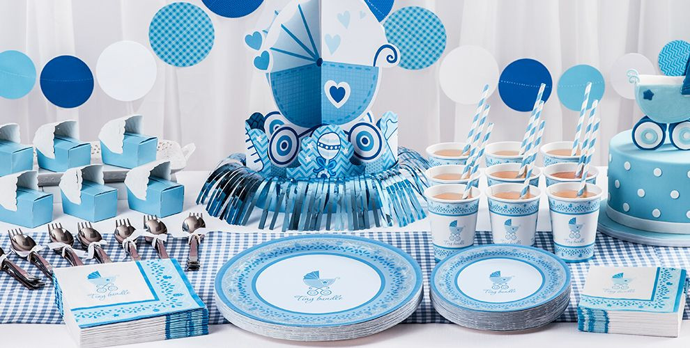 Party City Baby Shower Decor
 Blue Stroller Baby Shower Party Supplies